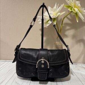 Coach 3653 Vintage Y2K Soho Black Leather Small Shoulder Bag